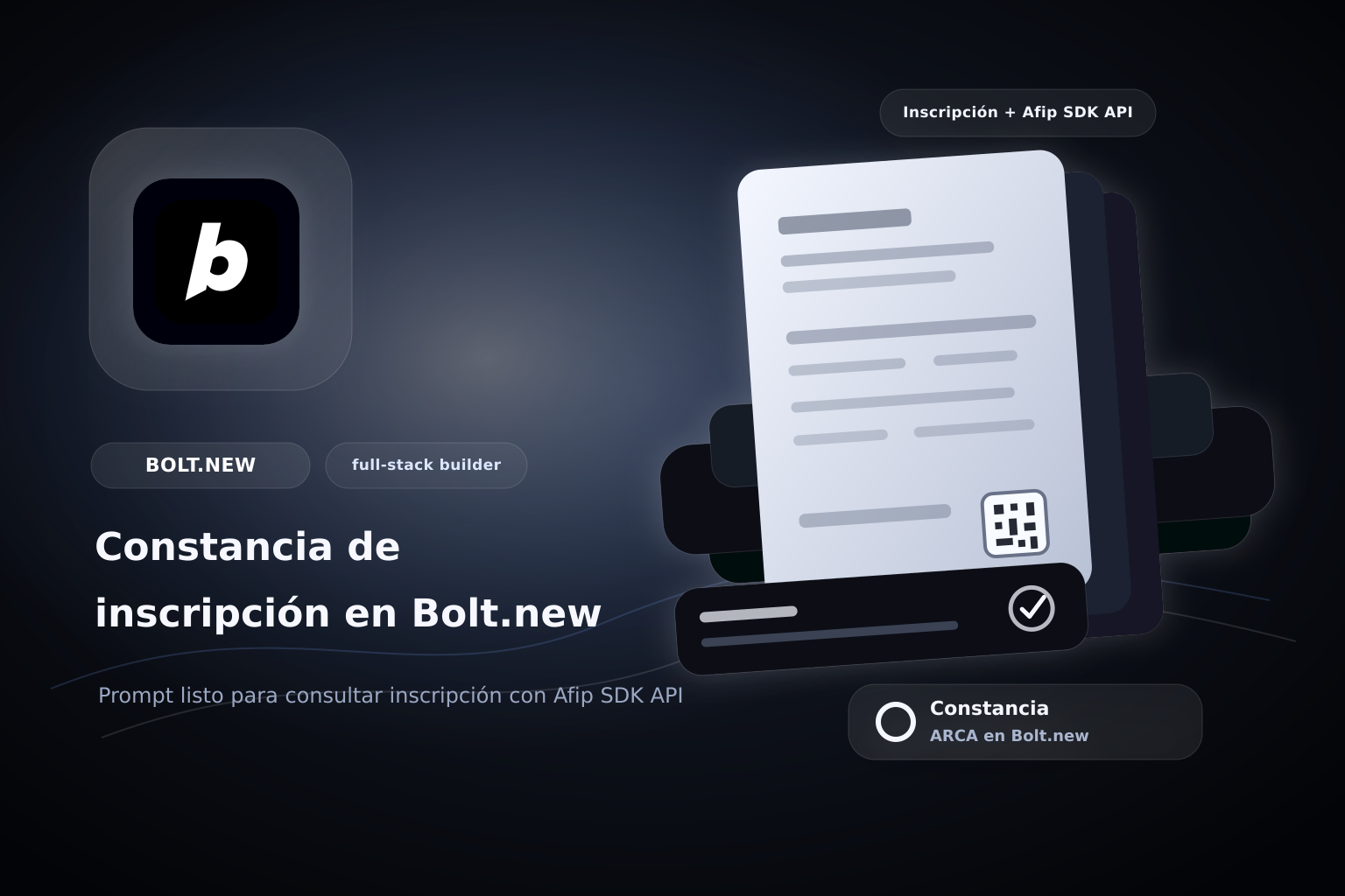 Consultar constancia de Inscripción de ARCA en Bolt.new