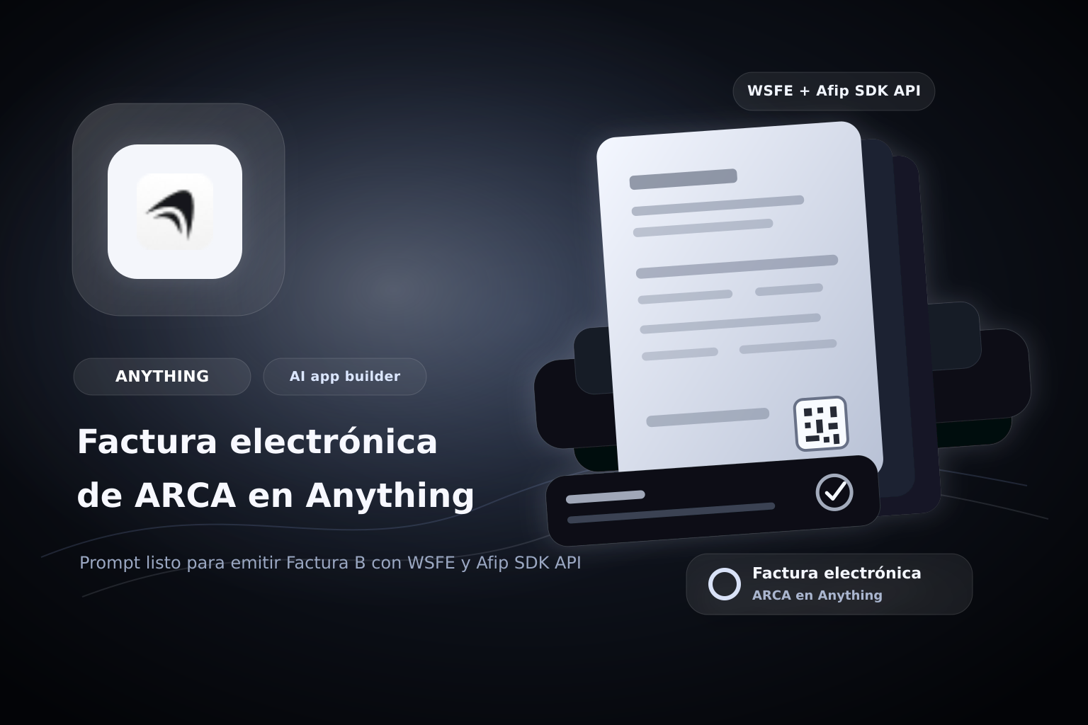 Crear Factura Electrónica de ARCA en Anything