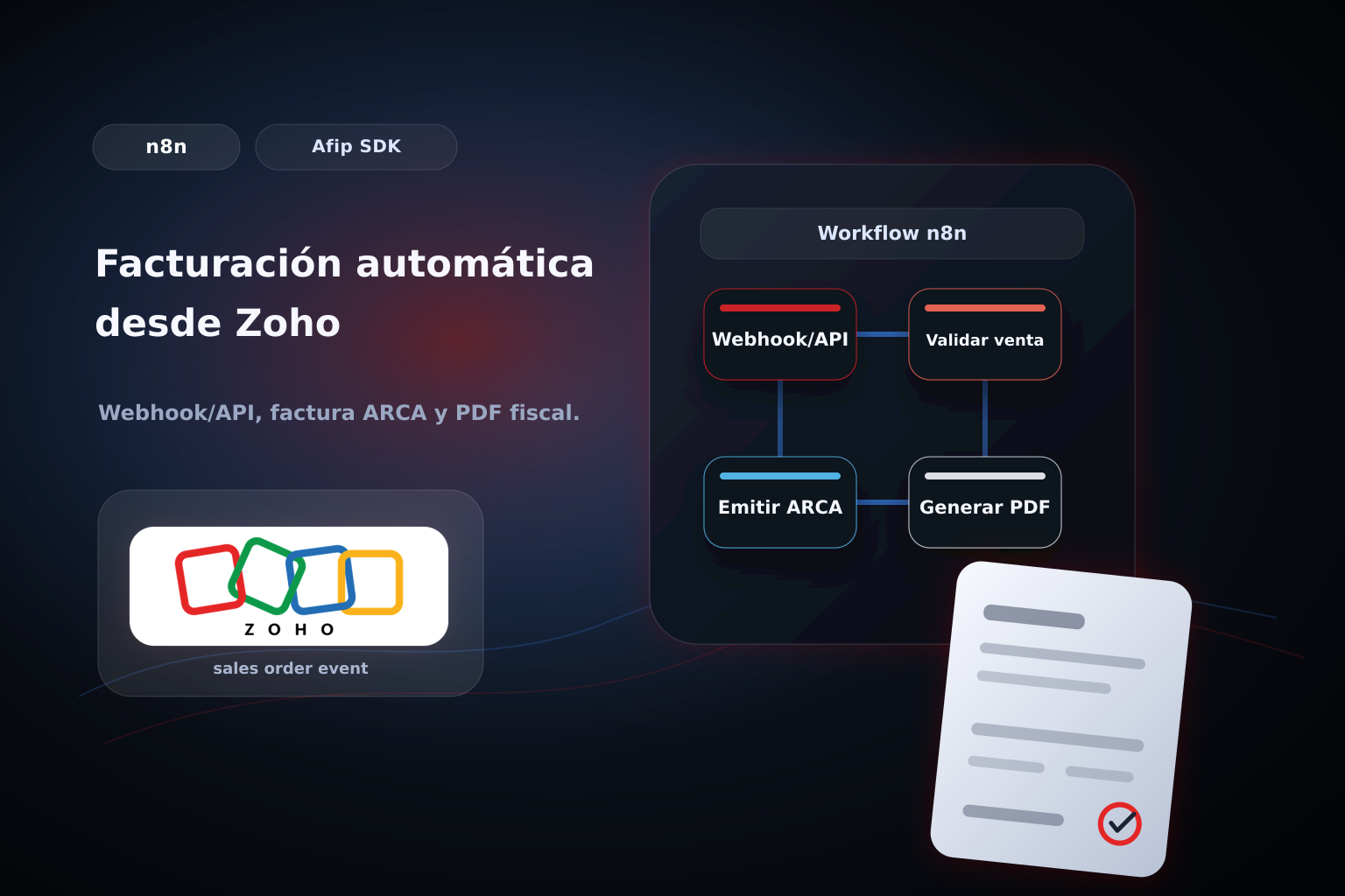 Facturar ventas de Zoho con ARCA en n8n