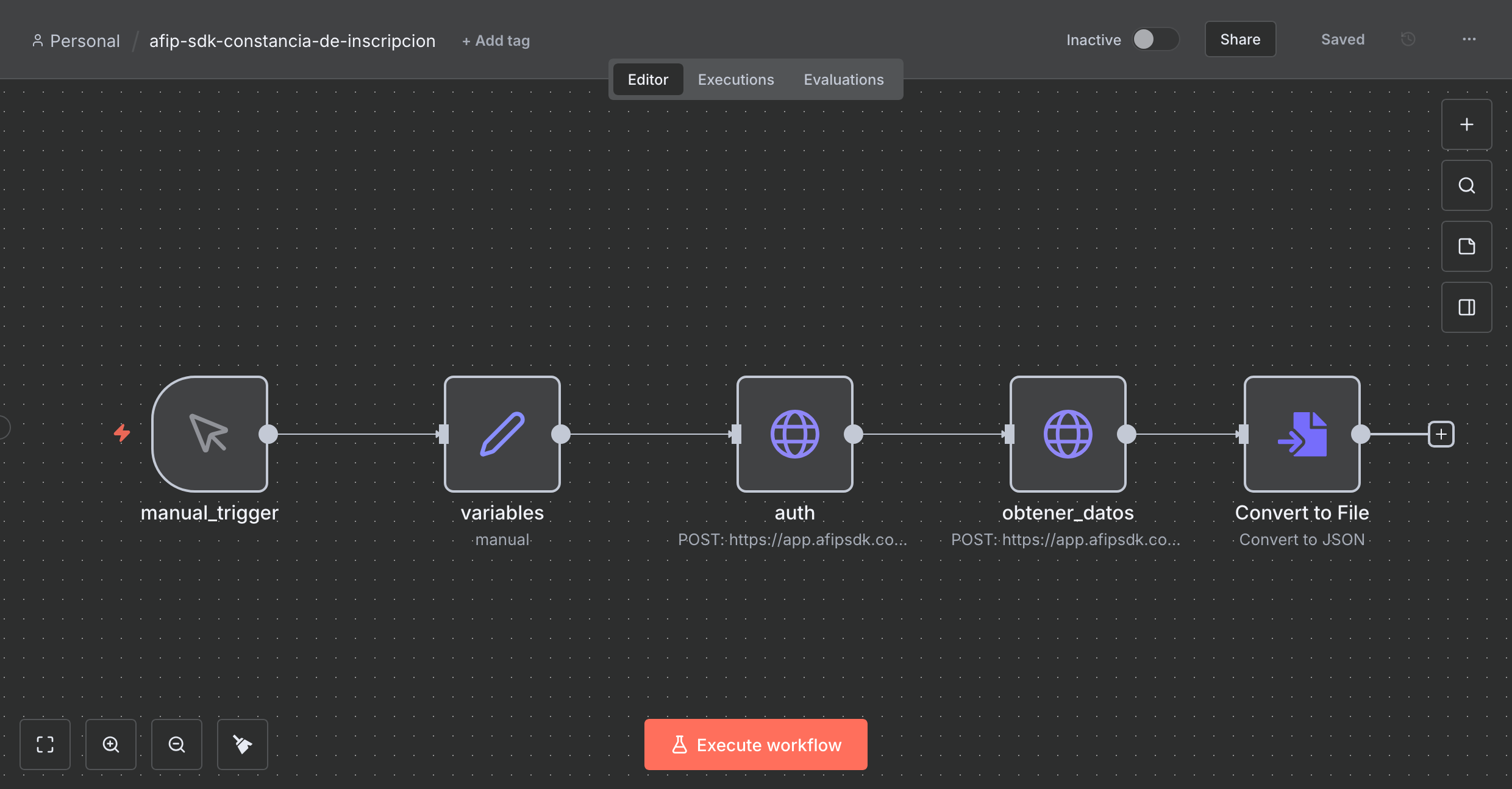 Consultar Constancia de Inscripción de ARCA en n8n
